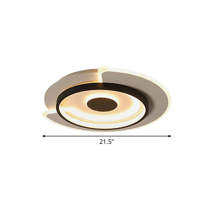 Thin Round Flush Mount Lighting Minimal Acrylic Hotel 18"/21.5" Wide LED Surface Ceiling Light in Black-White Clearhalo 'Ceiling Lights' 'Close To Ceiling Lights' 'Close to ceiling' 'Flush mount' Lighting' 1457323