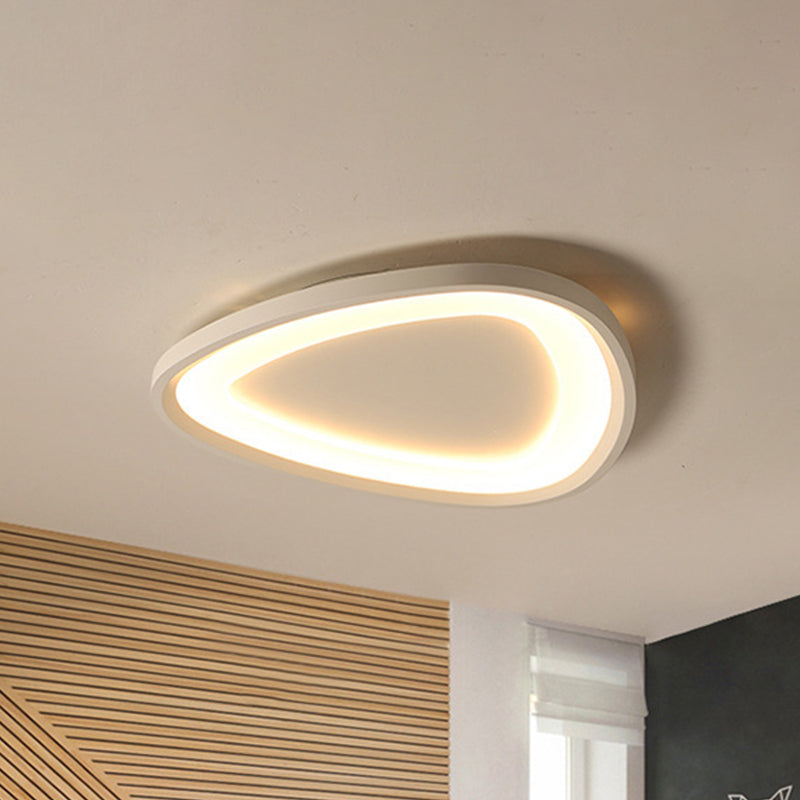 Raindrop Shaped Thin LED Ceiling Lighting Simple Aluminum White Flush Mounted Lamp in Warm/White Light for Kitchen, 18"/23.5" W Clearhalo 'Ceiling Lights' 'Close To Ceiling Lights' 'Close to ceiling' 'Flush mount' Lighting' 1457472