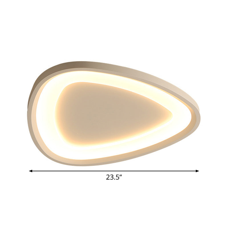 Raindrop Shaped Thin LED Ceiling Lighting Simple Aluminum White Flush Mounted Lamp in Warm/White Light for Kitchen, 18"/23.5" W Clearhalo 'Ceiling Lights' 'Close To Ceiling Lights' 'Close to ceiling' 'Flush mount' Lighting' 1457475