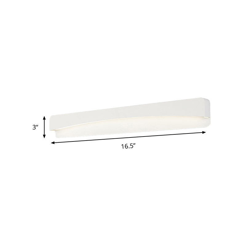 White Rectangular Wall Mounted Lighting Minimalist Style 16.5"/20.5" Dia LED Metal and Acrylic Sconce Lamp Clearhalo 'Cast Iron' 'Glass' 'Industrial' 'Modern wall lights' 'Modern' 'Tiffany' 'Traditional wall lights' 'Wall Lamps & Sconces' 'Wall Lights' Lighting' 145796