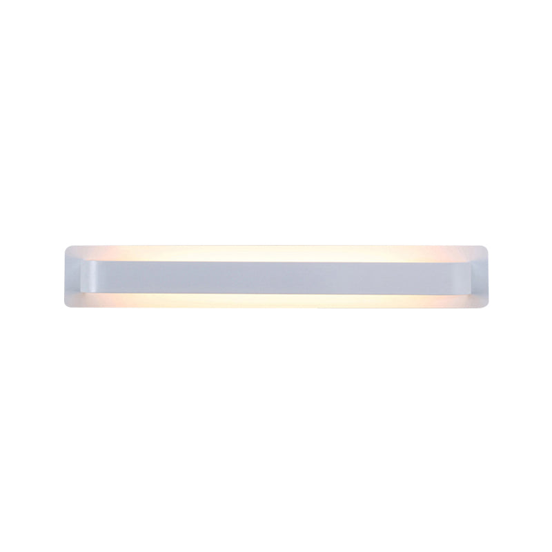 Black/Gray/White Linear Wall Sconce Simple Style Integrated LED Metal Wall Lamp for Living Room Clearhalo 'Cast Iron' 'Glass' 'Industrial' 'Modern wall lights' 'Modern' 'Tiffany' 'Traditional wall lights' 'Wall Lamps & Sconces' 'Wall Lights' Lighting' 145803