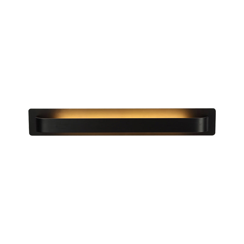 Black/Gray/White Linear Wall Sconce Simple Style Integrated LED Metal Wall Lamp for Living Room Clearhalo 'Cast Iron' 'Glass' 'Industrial' 'Modern wall lights' 'Modern' 'Tiffany' 'Traditional wall lights' 'Wall Lamps & Sconces' 'Wall Lights' Lighting' 145807