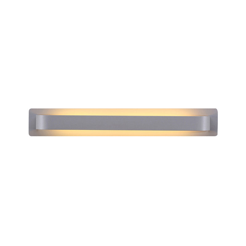 Black/Gray/White Linear Wall Sconce Simple Style Integrated LED Metal Wall Lamp for Living Room Clearhalo 'Cast Iron' 'Glass' 'Industrial' 'Modern wall lights' 'Modern' 'Tiffany' 'Traditional wall lights' 'Wall Lamps & Sconces' 'Wall Lights' Lighting' 145810