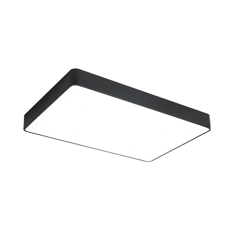 Black/White Rectangle Flush Mount Simplicity Iron LED Flush Ceiling Light with Acrylic Diffuser Clearhalo 'Ceiling Lights' 'Close To Ceiling Lights' 'Close to ceiling' 'Flush mount' Lighting' 1458698