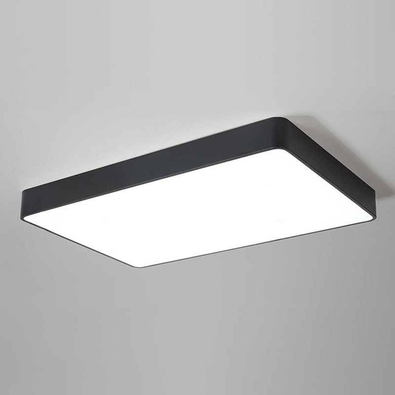 Black/White Rectangle Flush Mount Simplicity Iron LED Flush Ceiling Light with Acrylic Diffuser Clearhalo 'Ceiling Lights' 'Close To Ceiling Lights' 'Close to ceiling' 'Flush mount' Lighting' 1458699