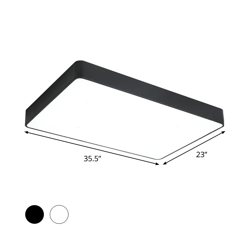 Black/White Rectangle Flush Mount Simplicity Iron LED Flush Ceiling Light with Acrylic Diffuser Clearhalo 'Ceiling Lights' 'Close To Ceiling Lights' 'Close to ceiling' 'Flush mount' Lighting' 1458700
