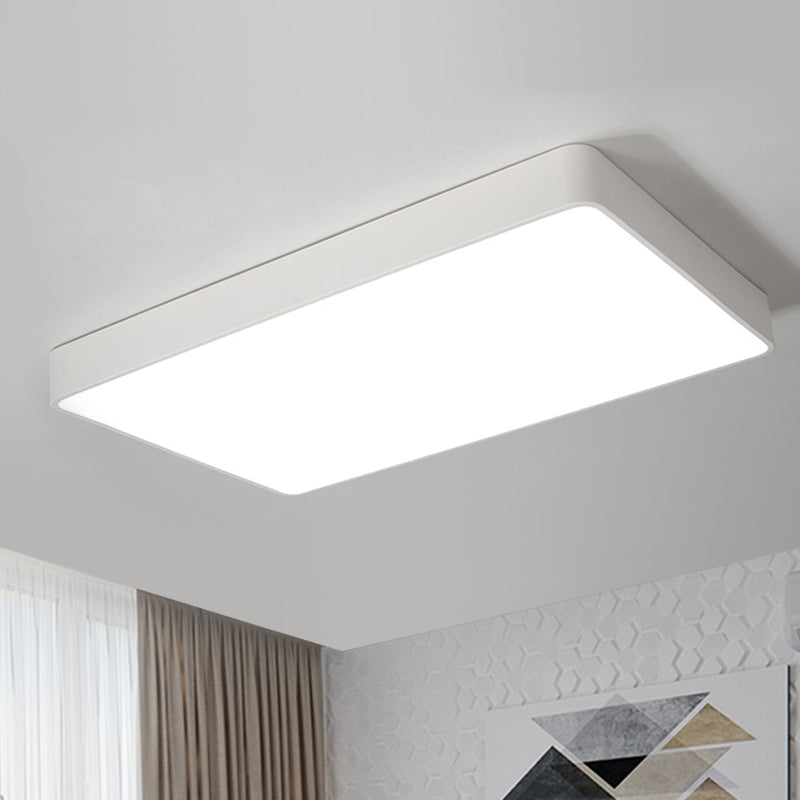 Black/White Rectangle Flush Mount Simplicity Iron LED Flush Ceiling Light with Acrylic Diffuser Clearhalo 'Ceiling Lights' 'Close To Ceiling Lights' 'Close to ceiling' 'Flush mount' Lighting' 1458701