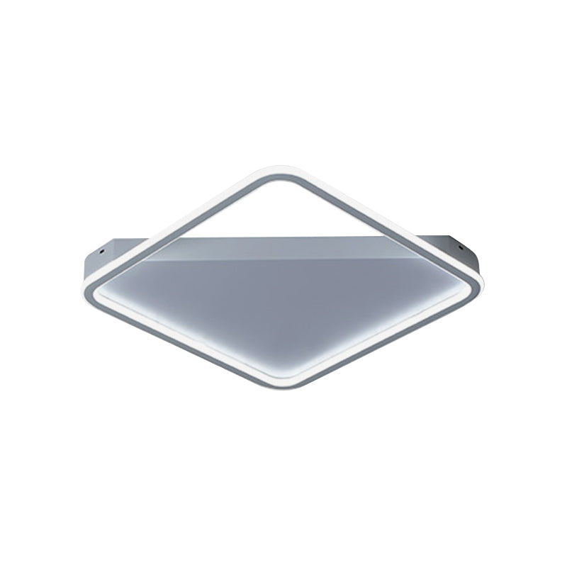 Simple Slim Square Hoop Ceiling Flush Iron Bedroom 16.5"/22" Wide LED Flush Mounted Lighting in Warm/White Light Clearhalo 'Ceiling Lights' 'Close To Ceiling Lights' 'Close to ceiling' 'Flush mount' Lighting' 1458856