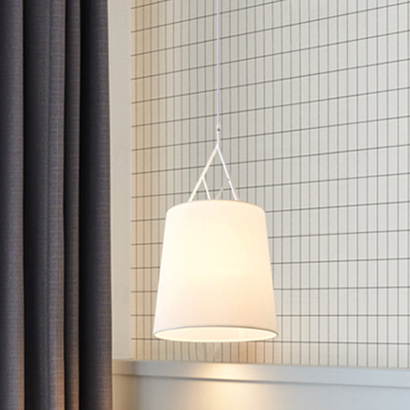 Fabric Pendant Light Fixture 1 Head Modernist Pendant Light in Black/White for Bedroom Clearhalo 'Ceiling Lights' 'Hogar' 'Iluminaci��n' 'L��mparas Colgantes' 'L��mparas de Techo' 1459154_20a25fe0-68c9-4f74-a7e2-2048fc9dc5c6
