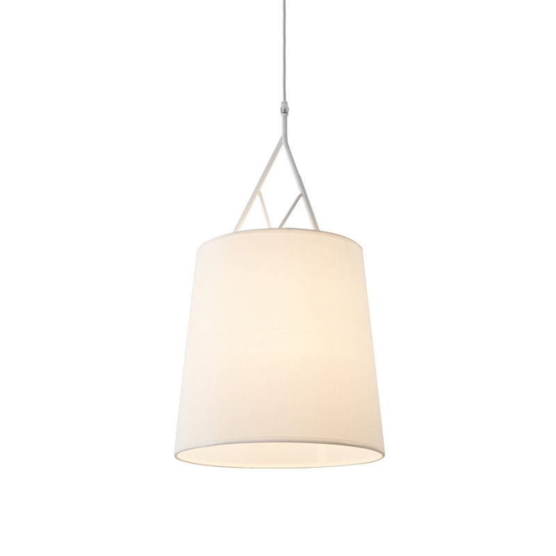 Fabric Pendant Light Fixture 1 Head Modernist Pendant Light in Black/White for Bedroom Clearhalo 'Ceiling Lights' 'Hogar' 'Iluminaci��n' 'L��mparas Colgantes' 'L��mparas de Techo' 1459156_1ab2a591-285a-487b-804c-fe1a55fafd73