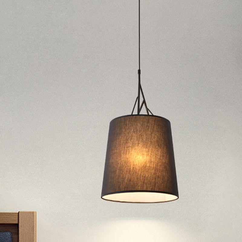 Fabric Pendant Light Fixture 1 Head Modernist Pendant Light in Black/White for Bedroom Clearhalo 'Ceiling Lights' 'Hogar' 'Iluminaci��n' 'L��mparas Colgantes' 'L��mparas de Techo' 1459160_bf925b00-769a-4aa4-b7cd-322be49dbf0b