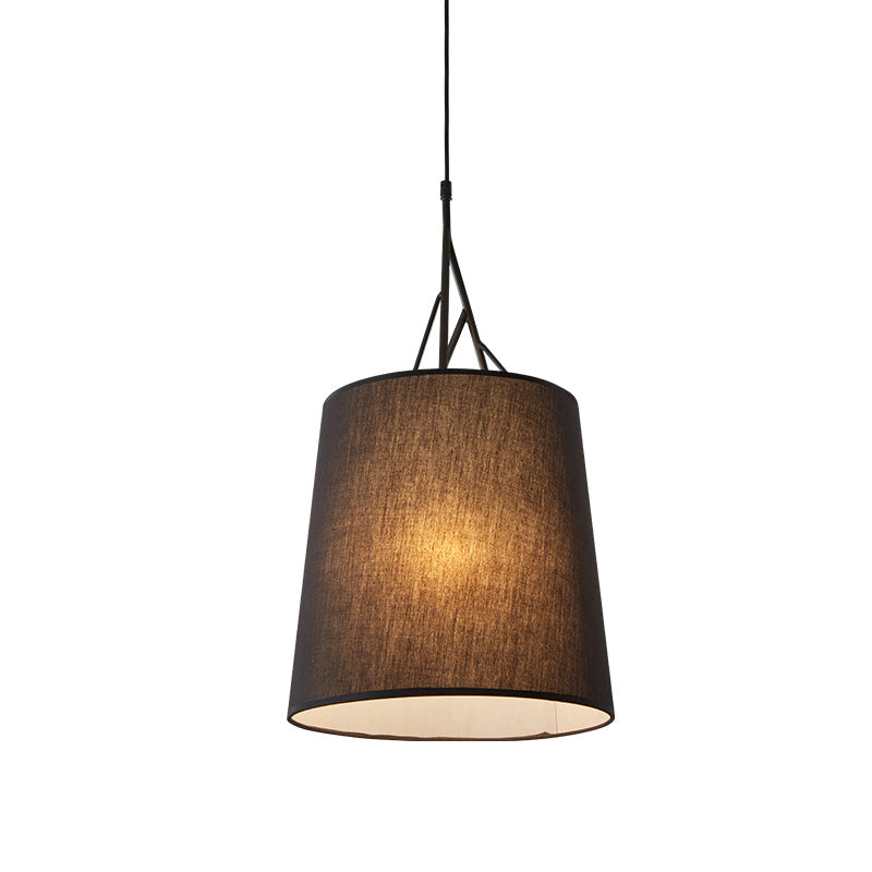Fabric Pendant Light Fixture 1 Head Modernist Pendant Light in Black/White for Bedroom Clearhalo 'Ceiling Lights' 'Hogar' 'Iluminaci��n' 'L��mparas Colgantes' 'L��mparas de Techo' 1459161_cfa5bc65-0da4-4405-b545-843c456a214f