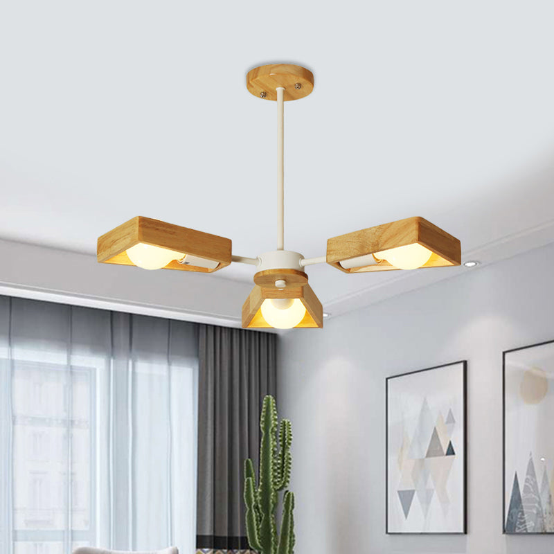 Black/White Burst Flush Mount Chandelier Modern 3/5 Bulbs Wood Semi Flush Ceiling Light with Swivelable Frame Clearhalo 'Ceiling Lights' 'Close To Ceiling Lights' 'Close to ceiling' 'Semi-flushmount' Lighting' 1459381