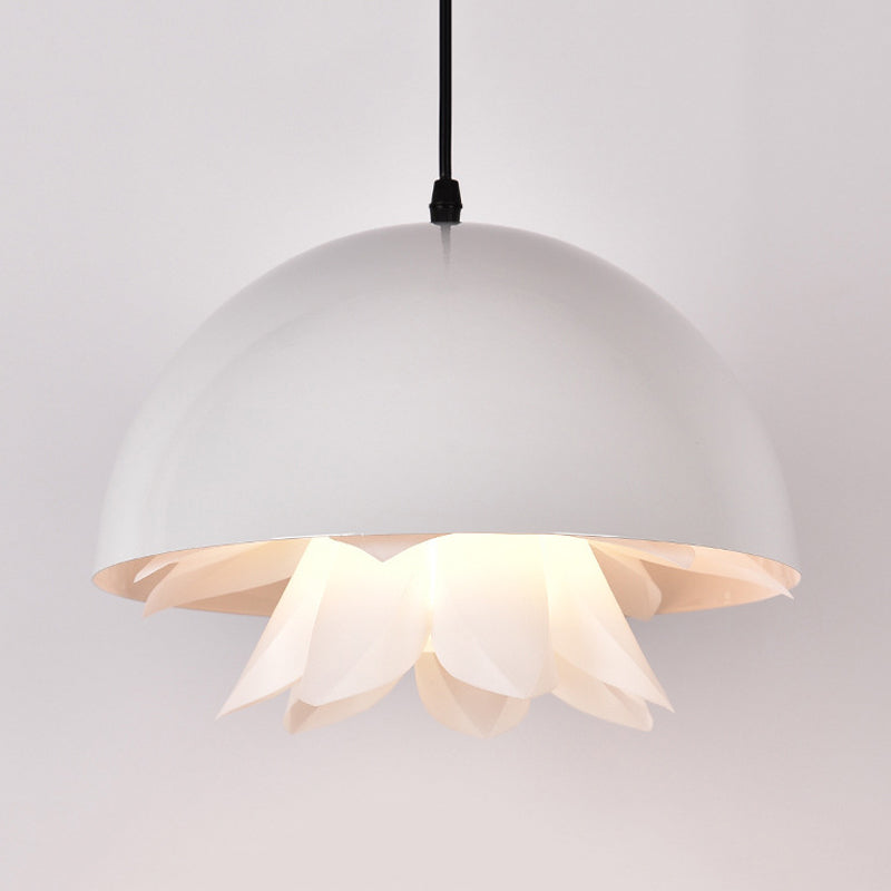 Warehouse Jellyfish Hanging Pendant Light 1-Bulb Iron Ceiling Suspension Lamp in Black/White/Gold for Kitchen Clearhalo 'Art Deco Pendants' 'Black' 'Cast Iron' 'Ceiling Lights' 'Ceramic' 'Crystal' 'Industrial Pendants' 'Industrial' 'Metal' 'Middle Century Pendants' 'Pendant Lights' 'Pendants' 'Rustic Pendants' 'Tiffany' Lighting' 1460158