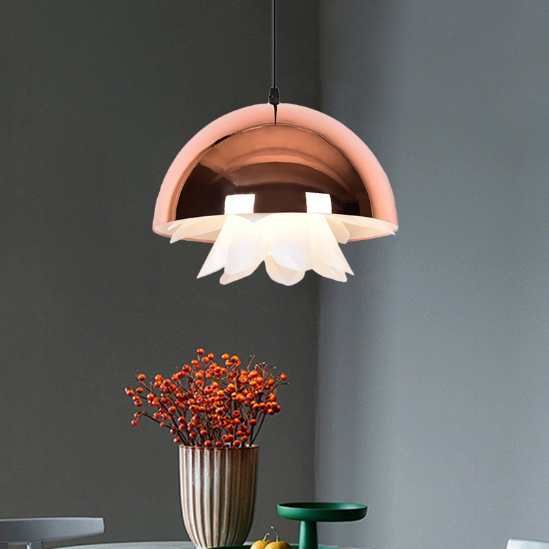 Warehouse Jellyfish Hanging Pendant Light 1-Bulb Iron Ceiling Suspension Lamp in Black/White/Gold for Kitchen Clearhalo 'Art Deco Pendants' 'Black' 'Cast Iron' 'Ceiling Lights' 'Ceramic' 'Crystal' 'Industrial Pendants' 'Industrial' 'Metal' 'Middle Century Pendants' 'Pendant Lights' 'Pendants' 'Rustic Pendants' 'Tiffany' Lighting' 1460160