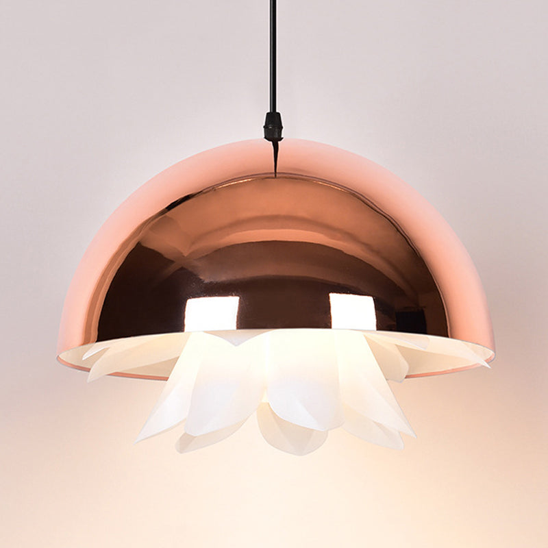Warehouse Jellyfish Hanging Pendant Light 1-Bulb Iron Ceiling Suspension Lamp in Black/White/Gold for Kitchen Clearhalo 'Art Deco Pendants' 'Black' 'Cast Iron' 'Ceiling Lights' 'Ceramic' 'Crystal' 'Industrial Pendants' 'Industrial' 'Metal' 'Middle Century Pendants' 'Pendant Lights' 'Pendants' 'Rustic Pendants' 'Tiffany' Lighting' 1460162