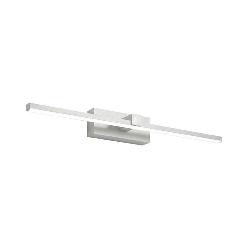 Iron Stick Vanity Mirror Light Simplicity Black/White LED Wall Mounted Lamp for Bathroom, 16/19.5/23.5 Inch Long Clearhalo 'Modern wall lights' 'Modern' 'Vanity Lights' 'Wall Lights' Lighting' 1460496