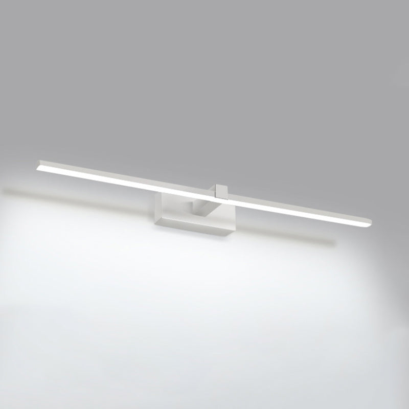Iron Stick Vanity Mirror Light Simplicity Black/White LED Wall Mounted Lamp for Bathroom, 16/19.5/23.5 Inch Long Clearhalo 'Modern wall lights' 'Modern' 'Vanity Lights' 'Wall Lights' Lighting' 1460497
