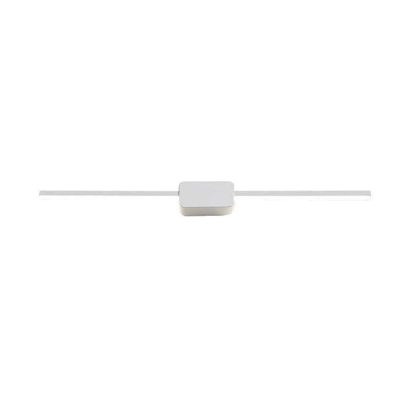 White Rectilinear Wall Sconce Light Simple Iron 16/23.5/31.5 Inches Long LED Vanity Lamp in Warm/White Light Clearhalo 'Modern wall lights' 'Modern' 'Vanity Lights' 'Wall Lights' Lighting' 1460513