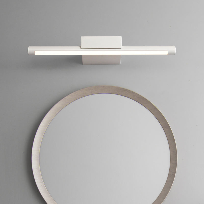 Pole Vanity Lighting Simplicity Metal White LED Wall Mount Light in Warm/White Light, 16"/19.5"/23.5" Length Clearhalo 'Cast Iron' 'Glass' 'Industrial' 'Modern wall lights' 'Modern' 'Tiffany' 'Traditional wall lights' 'Vanity Lights' 'Wall Lights' Lighting' 1460518
