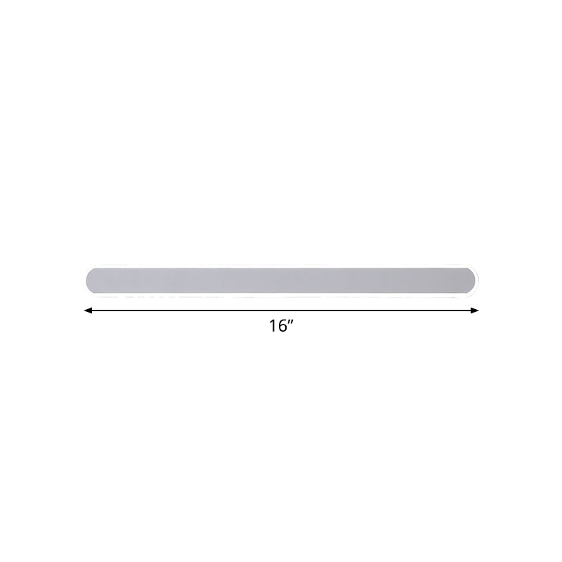 Oblong Bath Flush Wall Sconce Acrylic Minimalist LED Vanity Mirror Light in Warm/White Light, 16/23.5/31.5 Inch Length Clearhalo 'Modern wall lights' 'Modern' 'Vanity Lights' 'Wall Lights' Lighting' 1460542