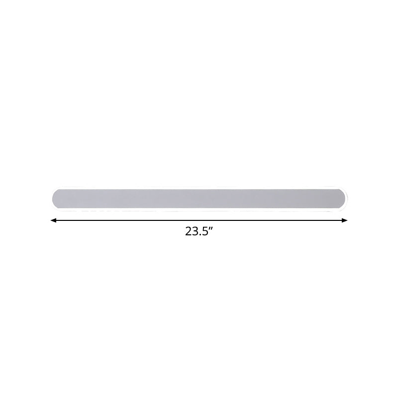 Oblong Bath Flush Wall Sconce Acrylic Minimalist LED Vanity Mirror Light in Warm/White Light, 16/23.5/31.5 Inch Length Clearhalo 'Modern wall lights' 'Modern' 'Vanity Lights' 'Wall Lights' Lighting' 1460543