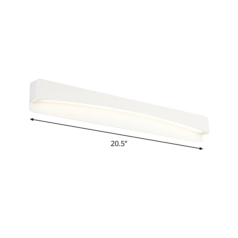 16.5"/20.5"/24.5" L LED Bath Vanity Light Modernism White Surface Wall Sconce with Rectangular Metal Shade Clearhalo 'Cast Iron' 'Glass' 'Industrial' 'Modern wall lights' 'Modern' 'Tiffany' 'Traditional wall lights' 'Vanity Lights' 'Wall Lights' Lighting' 1460576