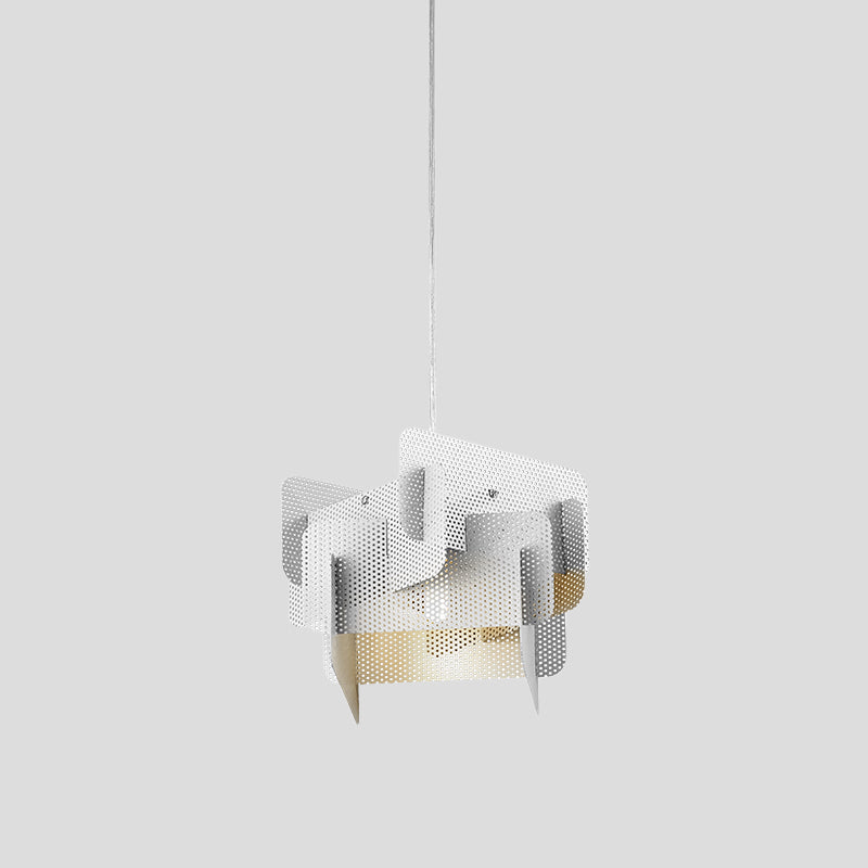 Steel Spliced Mesh Screen Drop Pendant Modern Vogue 1 Head Pink/Grey Hanging Ceiling Light for Dining Room Clearhalo 'Ceiling Lights' 'Modern Pendants' 'Modern' 'Pendant Lights' 'Pendants' Lighting' 1460786