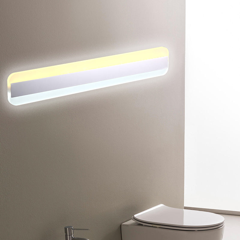 31.5"/39"/47" Wide Linear Vanity Mirror Light Modern Acrylic LED Bathroom Light over Mirror with Reflector Clearhalo 'Modern wall lights' 'Modern' 'Vanity Lights' 'Wall Lights' Lighting' 146251