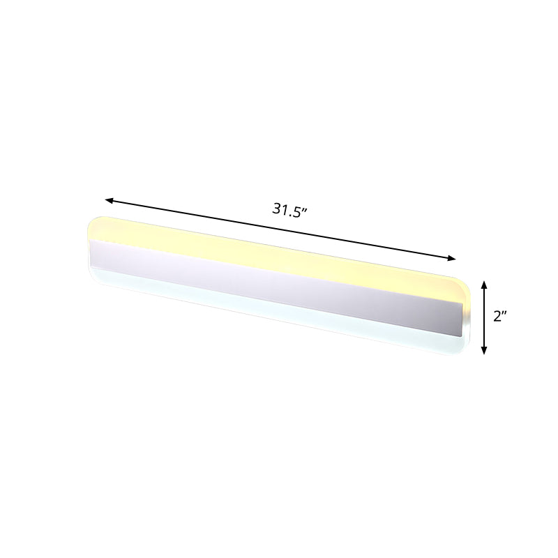 31.5"/39"/47" Wide Linear Vanity Mirror Light Modern Acrylic LED Bathroom Light over Mirror with Reflector Clearhalo 'Modern wall lights' 'Modern' 'Vanity Lights' 'Wall Lights' Lighting' 146253