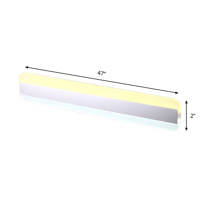 31.5"/39"/47" Wide Linear Vanity Mirror Light Modern Acrylic LED Bathroom Light over Mirror with Reflector Clearhalo 'Modern wall lights' 'Modern' 'Vanity Lights' 'Wall Lights' Lighting' 146255