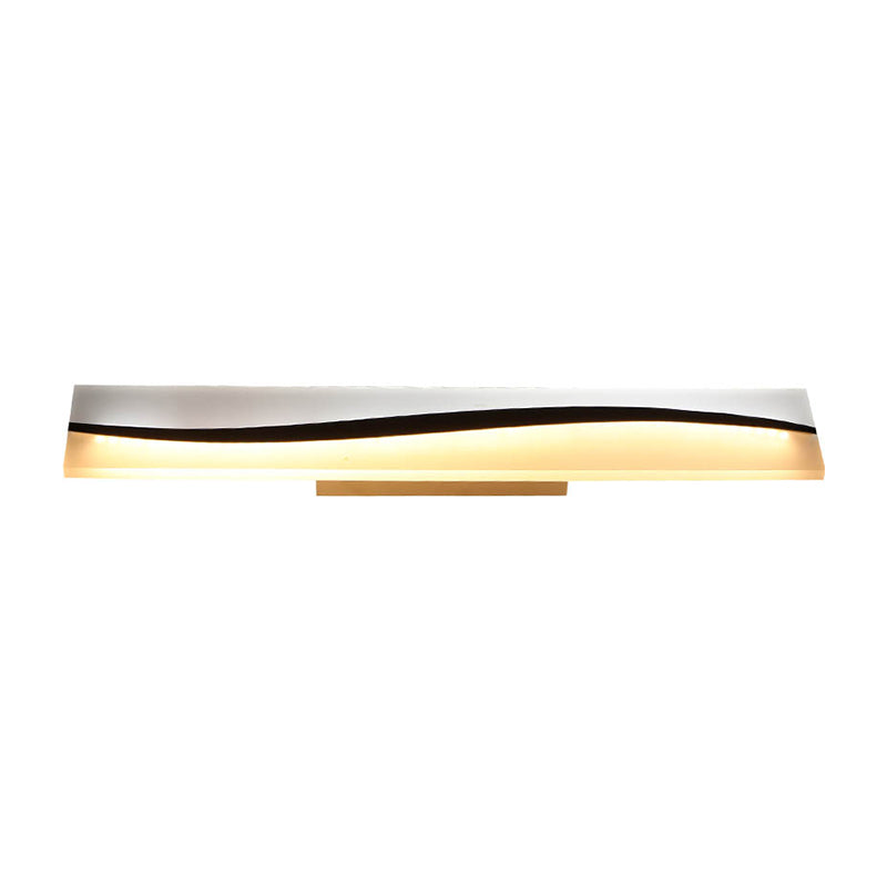 Acrylic Rectangular Vanity Mirror Lamp Simple 16"/19.5"/23" Wide LED Bath Light over Mirror in Warm/White, Water And Fog Resistant Clearhalo 'Modern wall lights' 'Modern' 'Vanity Lights' 'Wall Lights' Lighting' 146334
