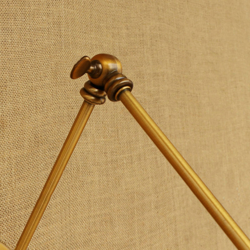 1 Bulb Reading Wall Lamp Retro Style Bowl Shade Iron Adjustable Wall Lighting in Brass for Study Room Clearhalo 'Art deco wall lights' 'Cast Iron' 'Glass' 'Industrial wall lights' 'Industrial' 'Middle century wall lights' 'Modern' 'Rustic wall lights' 'Tiffany' 'Traditional wall lights' 'Wall Lamps & Sconces' 'Wall Lights' Lighting' 146364