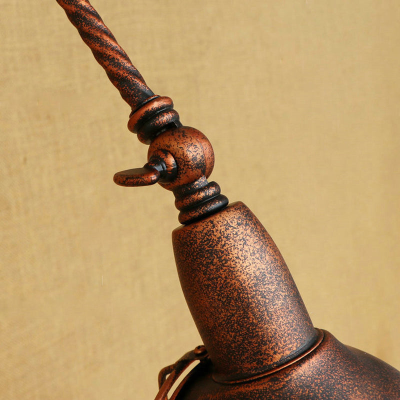 1 Bulb Domed Wall Light with Cage Shade Metal Antique Stylish Farmhouse Adjustable Wall Fixture Light in Rust Clearhalo 'Art deco wall lights' 'Cast Iron' 'Glass' 'Industrial wall lights' 'Industrial' 'Middle century wall lights' 'Modern' 'Rustic wall lights' 'Tiffany' 'Traditional wall lights' 'Wall Lamps & Sconces' 'Wall Lights' Lighting' 146433