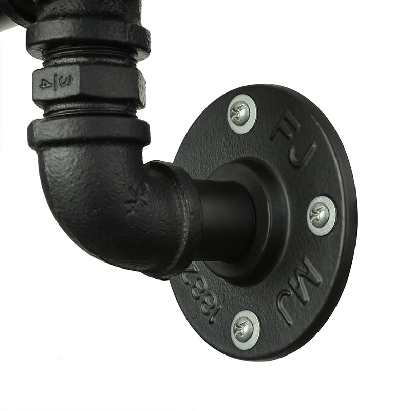 2/3 Lights Wall Mount Light with Pipe and Gauge Metal Steampunk Restaurant Wall Lighting in Black Clearhalo 'Art deco wall lights' 'Cast Iron' 'Glass' 'Industrial wall lights' 'Industrial' 'Middle century wall lights' 'Modern' 'Rustic wall lights' 'Tiffany' 'Traditional wall lights' 'Wall Lamps & Sconces' 'Wall Lights' Lighting' 146674