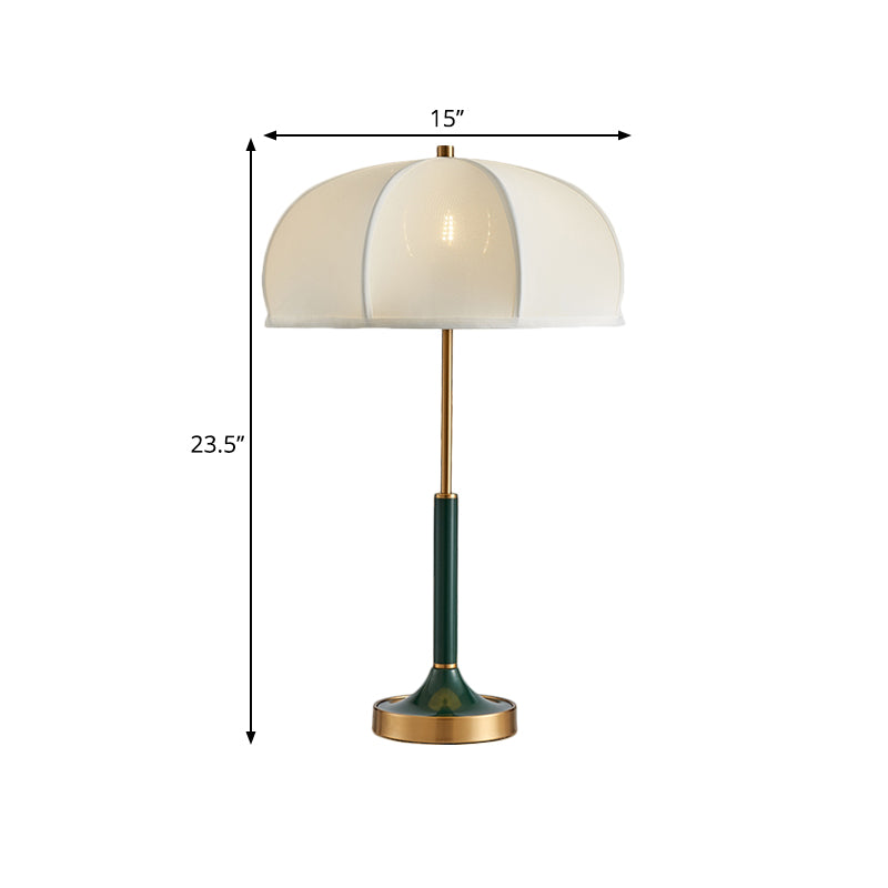 Gold Single Bulb Desk Lamp Traditional Fabric Umbrella Night Reading Light for Living Room Clearhalo 'Lamps' 'Table Lamps' Lighting' 1468112