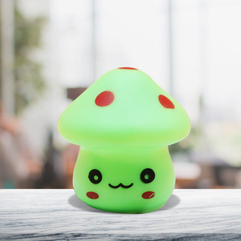 Mini Mushroom Plug-in Nightlight Cartoon Plastic Nursery LED Wall Lamp in 7 Color Light, White/Red/Blue Clearhalo 'Night Lights' 'Wall Lights' Lighting' 1468301