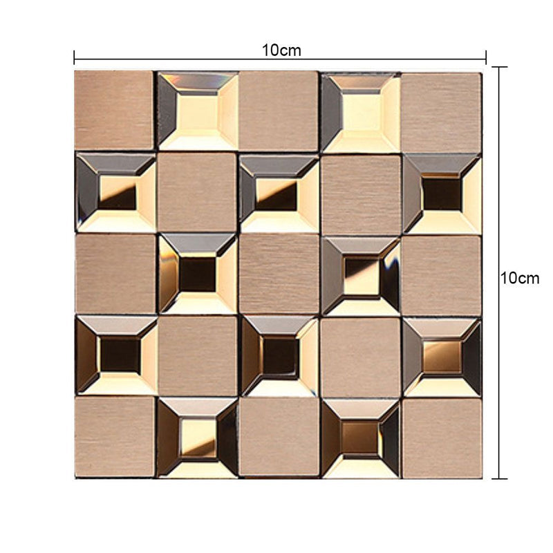 Modern Geometry Check Wallpaper Panels Brown Peel and Stick Wall Art for Bathroom Clearhalo 'Wall Decor' 'Wallpaper' 1468431