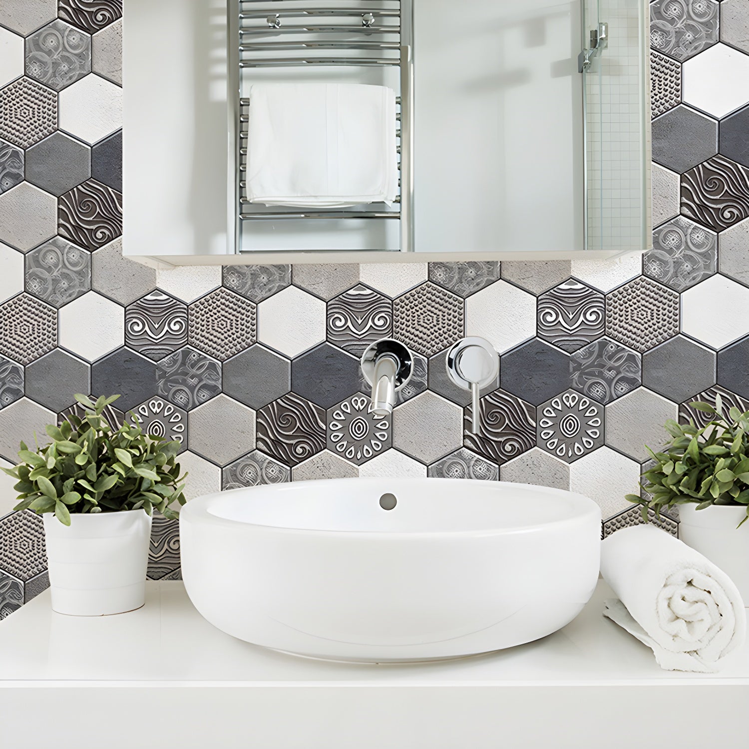 Honeycomb Pick-Up Sticks Wallpaper Panel Grey-White Modern Wall Decor for Bedroom Gray-White Clearhalo 'Wall Decor' 'Wallpaper' 1468475