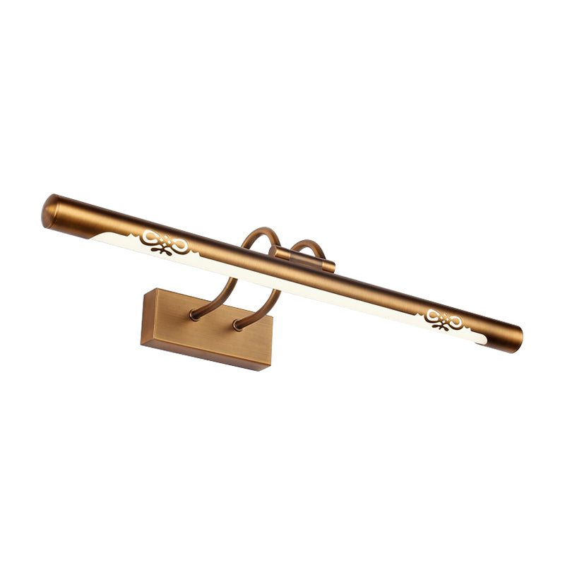 Modernism Tube Vanity Wall Light Metal LED Bathroom Wall Sconce Fixture in Bronze Finish, 18"/29.5" W Clearhalo 'Cast Iron' 'Glass' 'Industrial' 'Modern wall lights' 'Modern' 'Tiffany' 'Traditional wall lights' 'Vanity Lights' 'Wall Lights' Lighting' 147065