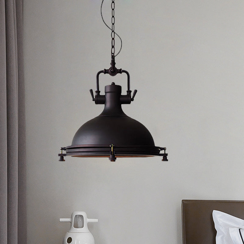 Matte Black Pot Pendant Ceiling Light Industrial Iron Single Dining Table Hanging Lamp Kit, 12.5"/16" Width Black 16" Clearhalo 'Art Deco Pendants' 'Black' 'Cast Iron' 'Ceiling Lights' 'Ceramic' 'Crystal' 'Industrial Pendants' 'Industrial' 'Metal' 'Middle Century Pendants' 'Pendant Lights' 'Pendants' 'Rustic Pendants' 'Tiffany' Lighting' 1472911