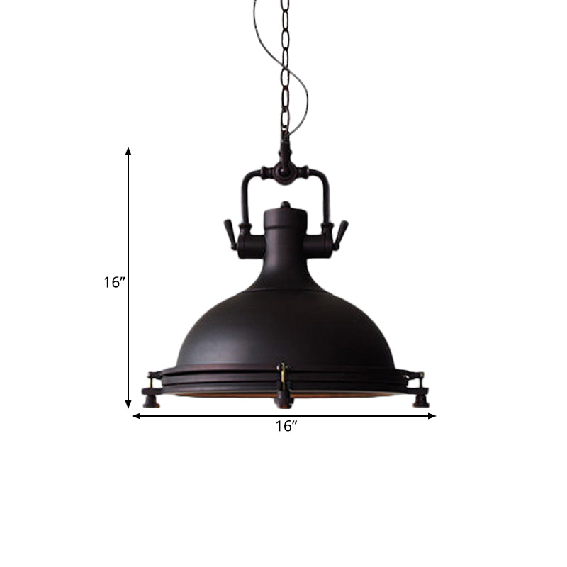 Matte Black Pot Pendant Ceiling Light Industrial Iron Single Dining Table Hanging Lamp Kit, 12.5"/16" Width Clearhalo 'Art Deco Pendants' 'Black' 'Cast Iron' 'Ceiling Lights' 'Ceramic' 'Crystal' 'Industrial Pendants' 'Industrial' 'Metal' 'Middle Century Pendants' 'Pendant Lights' 'Pendants' 'Rustic Pendants' 'Tiffany' Lighting' 1472914