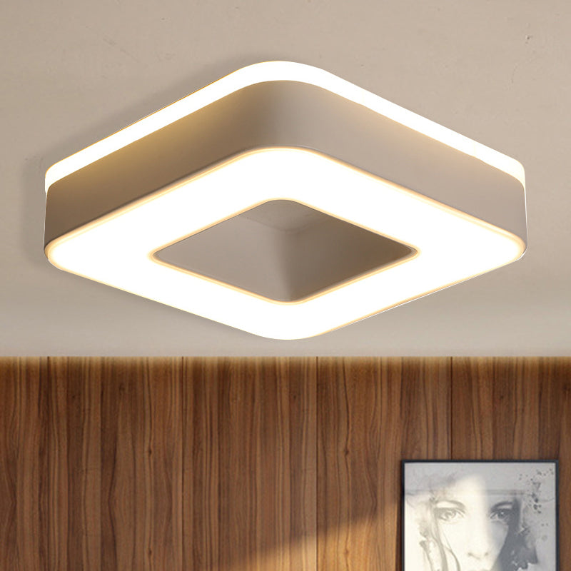 LED Corridor Ceiling Light Simple Black/White Flush Mounted Lamp with Small Square/Round Acrylic Frame, Warm/White Light Clearhalo 'Ceiling Lights' 'Close To Ceiling Lights' 'Close to ceiling' 'Flush mount' Lighting' 1473591