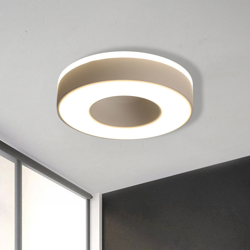 LED Corridor Ceiling Light Simple Black/White Flush Mounted Lamp with Small Square/Round Acrylic Frame, Warm/White Light Clearhalo 'Ceiling Lights' 'Close To Ceiling Lights' 'Close to ceiling' 'Flush mount' Lighting' 1473600