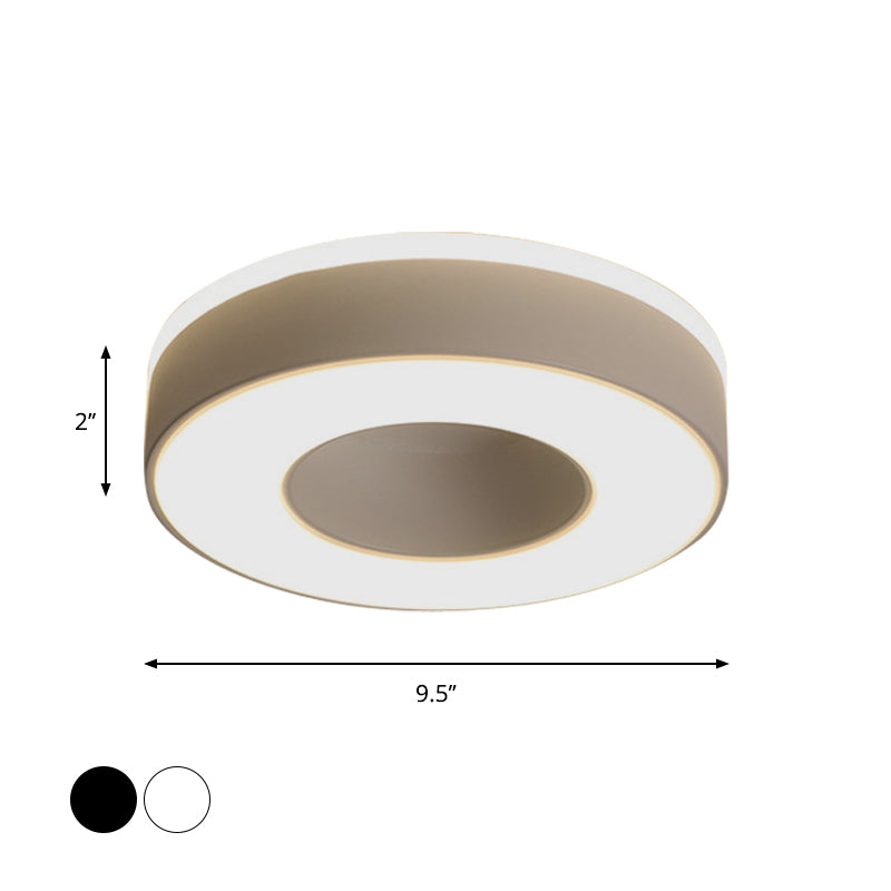 LED Corridor Ceiling Light Simple Black/White Flush Mounted Lamp with Small Square/Round Acrylic Frame, Warm/White Light Clearhalo 'Ceiling Lights' 'Close To Ceiling Lights' 'Close to ceiling' 'Flush mount' Lighting' 1473604
