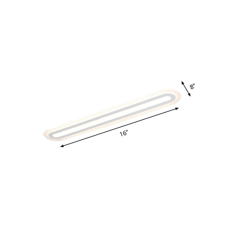31.5"/39"/47" Wide Simplicity Oval Acrylic Flush Mount Light LED Ceiling Mounted Fixture in Warm/White Light Clearhalo 'Ceiling Lights' 'Close To Ceiling Lights' 'Close to ceiling' 'Flush mount' Lighting' 147439