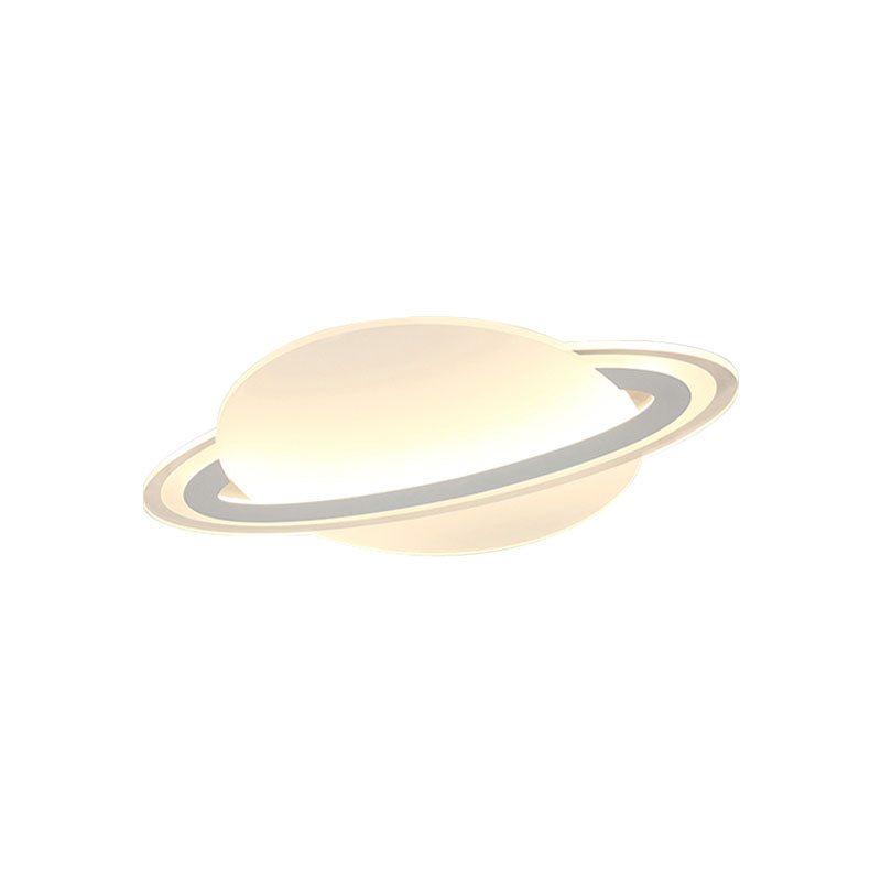 Acrylic Planet Flush Light Fixture Modern 12"/18" Long LED White Flush Mount Lighting in Warm/White Light for Living Room Clearhalo 'Ceiling Lights' 'Close To Ceiling Lights' 'Close to ceiling' 'Flush mount' Lighting' 1474398