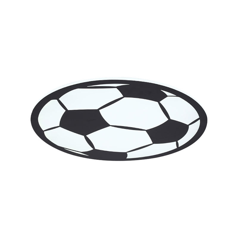 Black/White Football Flush Light Kids LED Acrylic Flush Mount Recessed Lighting for Boys Bedroom Clearhalo 'Ceiling Lights' 'Close To Ceiling Lights' 'Close to ceiling' 'Flush mount' Lighting' 1474404