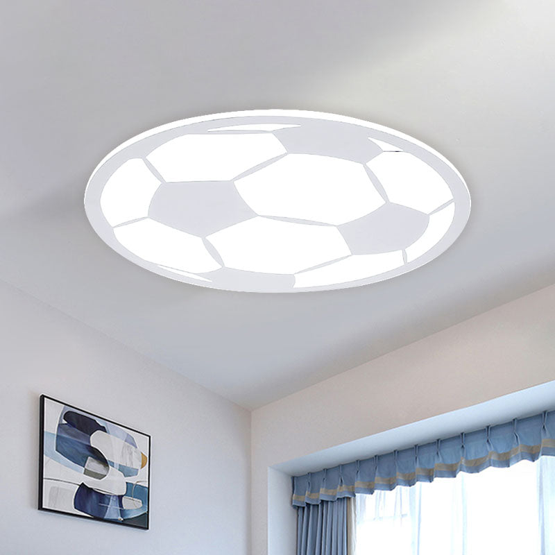 Black/White Football Flush Light Kids LED Acrylic Flush Mount Recessed Lighting for Boys Bedroom White Clearhalo 'Ceiling Lights' 'Close To Ceiling Lights' 'Close to ceiling' 'Flush mount' Lighting' 1474408