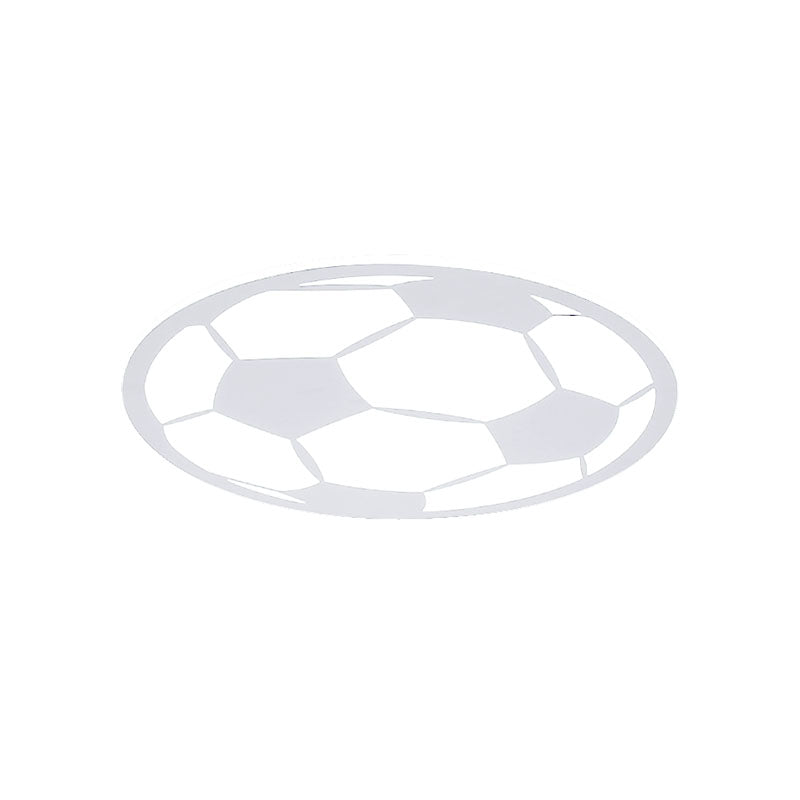 Black/White Football Flush Light Kids LED Acrylic Flush Mount Recessed Lighting for Boys Bedroom Clearhalo 'Ceiling Lights' 'Close To Ceiling Lights' 'Close to ceiling' 'Flush mount' Lighting' 1474409